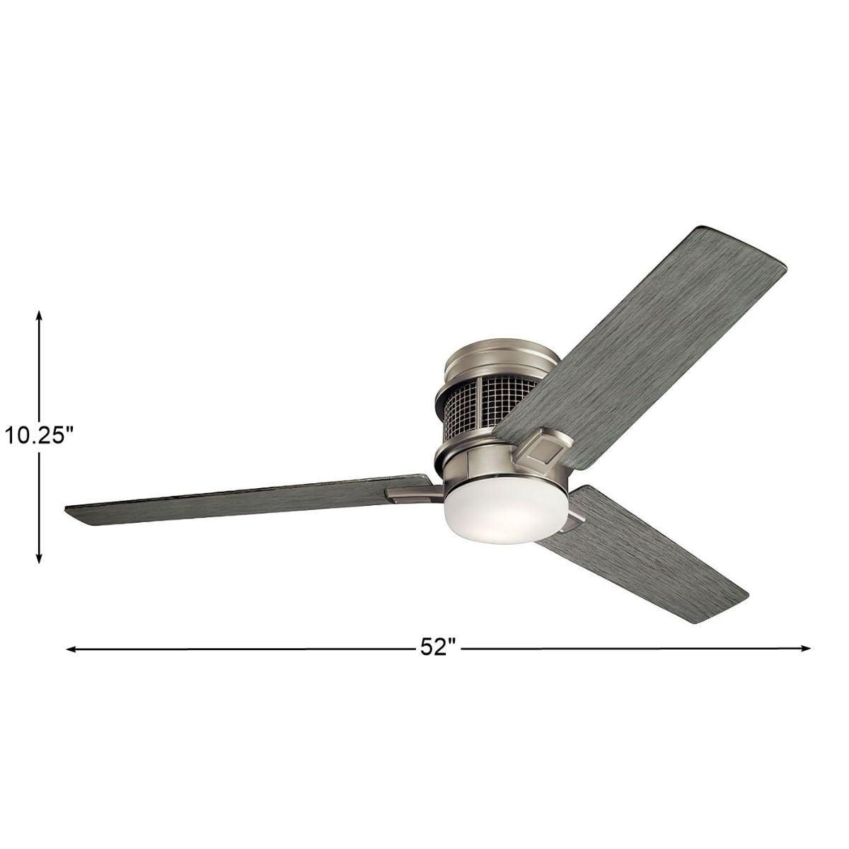 Chiara 52 Inch Vintage Brushed Nickel LED Hugger Ceiling Fan with Wall Control - Bees Lighting