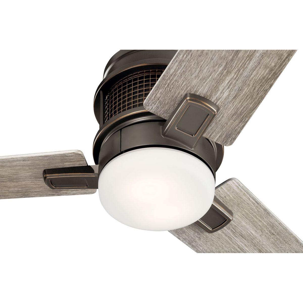 Chiara 52 Inch Vintage Olde Bronze LED Hugger Ceiling Fan with Wall Control - Bees Lighting