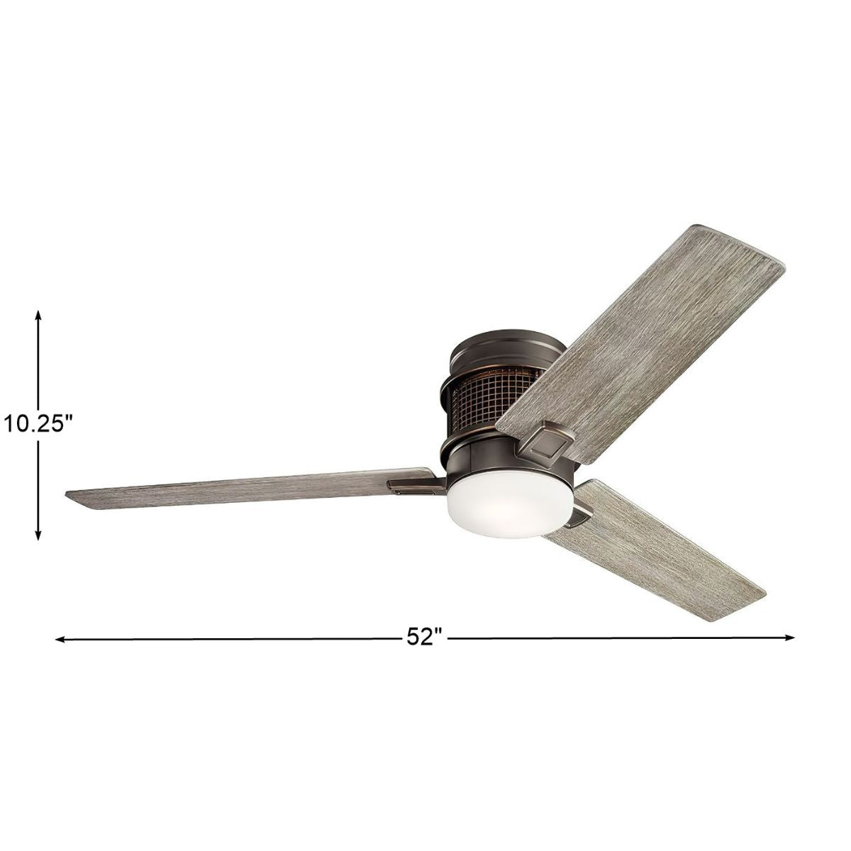 Chiara 52 Inch Vintage Olde Bronze LED Hugger Ceiling Fan with Wall Control - Bees Lighting
