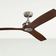 Ried 56 Inch Brushed Nickel Damp Rated Ceiling Fan with Wall Control - Bees Lighting