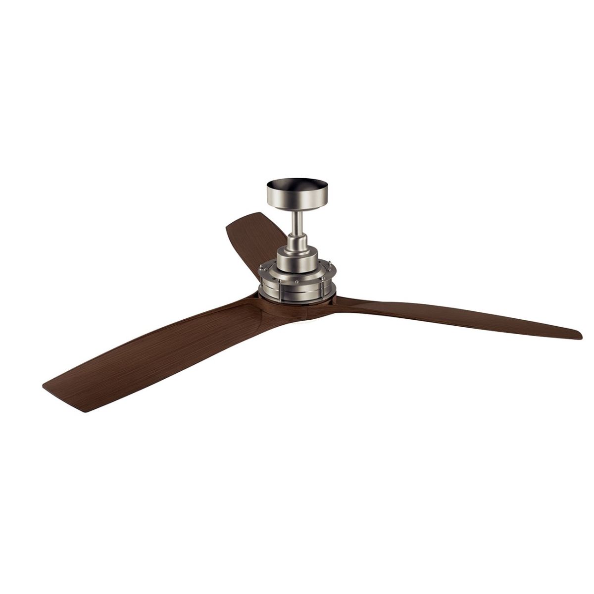 Ried 56 Inch Brushed Nickel Damp Rated Ceiling Fan with Wall Control - Bees Lighting