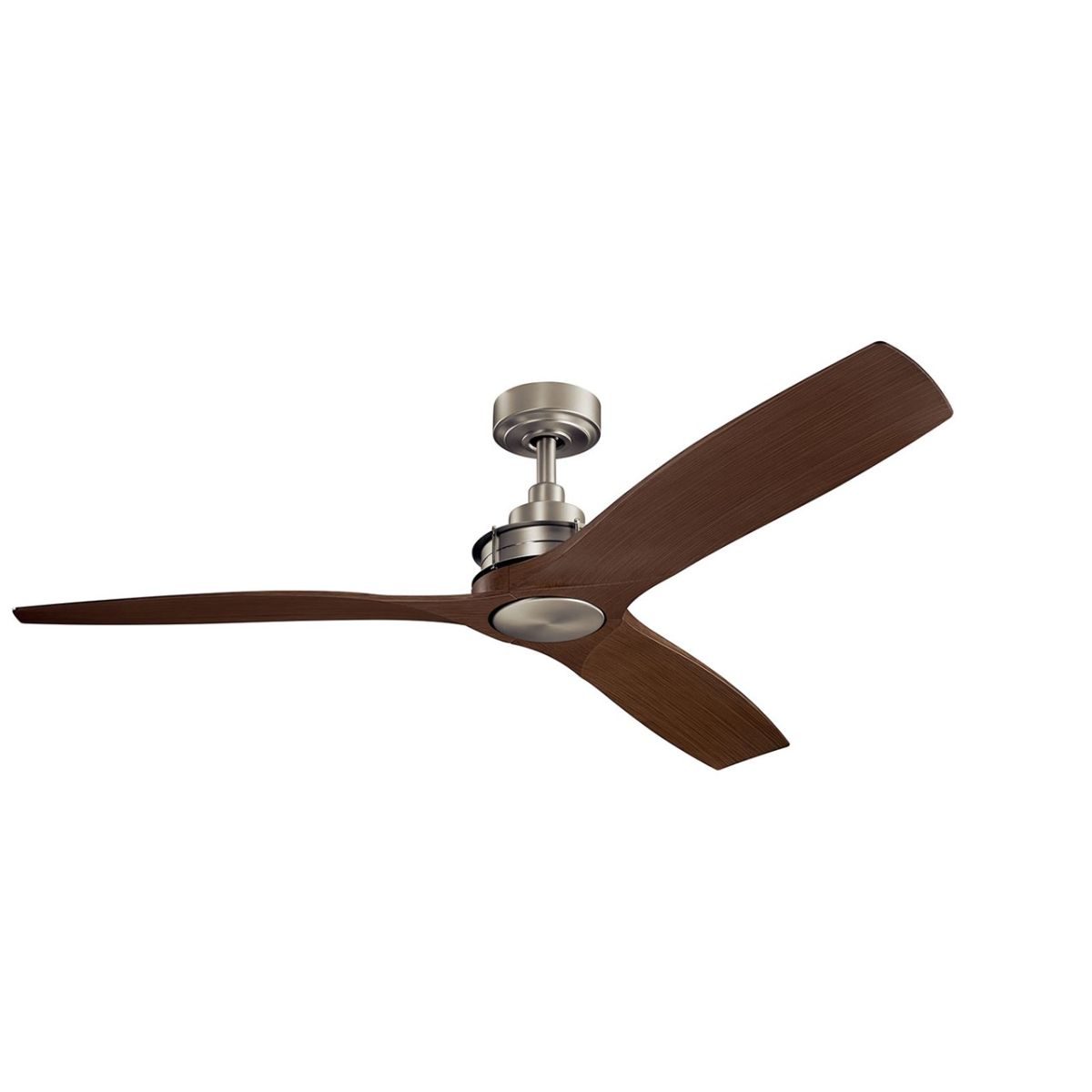 Ried 56 Inch Brushed Nickel Damp Rated Ceiling Fan with Wall Control - Bees Lighting