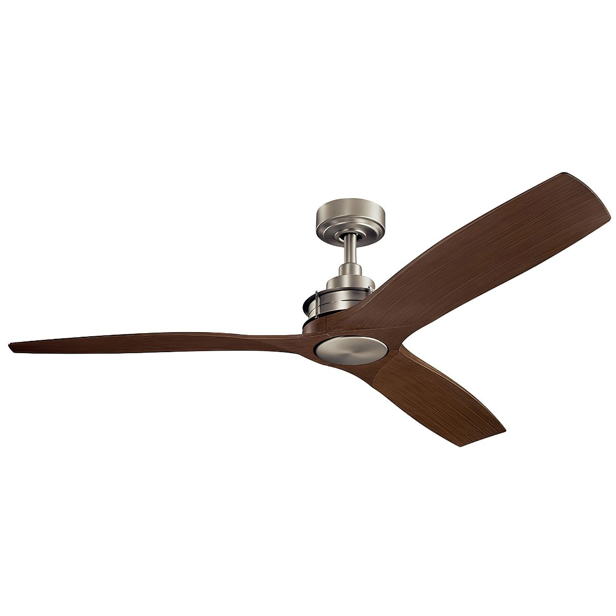 Ried 56 Inch Brushed Nickel Damp Rated Ceiling Fan with Wall Control - Bees Lighting