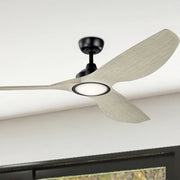 Imari 65 Inch Black and White Walnut LED Propeller Ceiling Fan with Wall Control - Bees Lighting