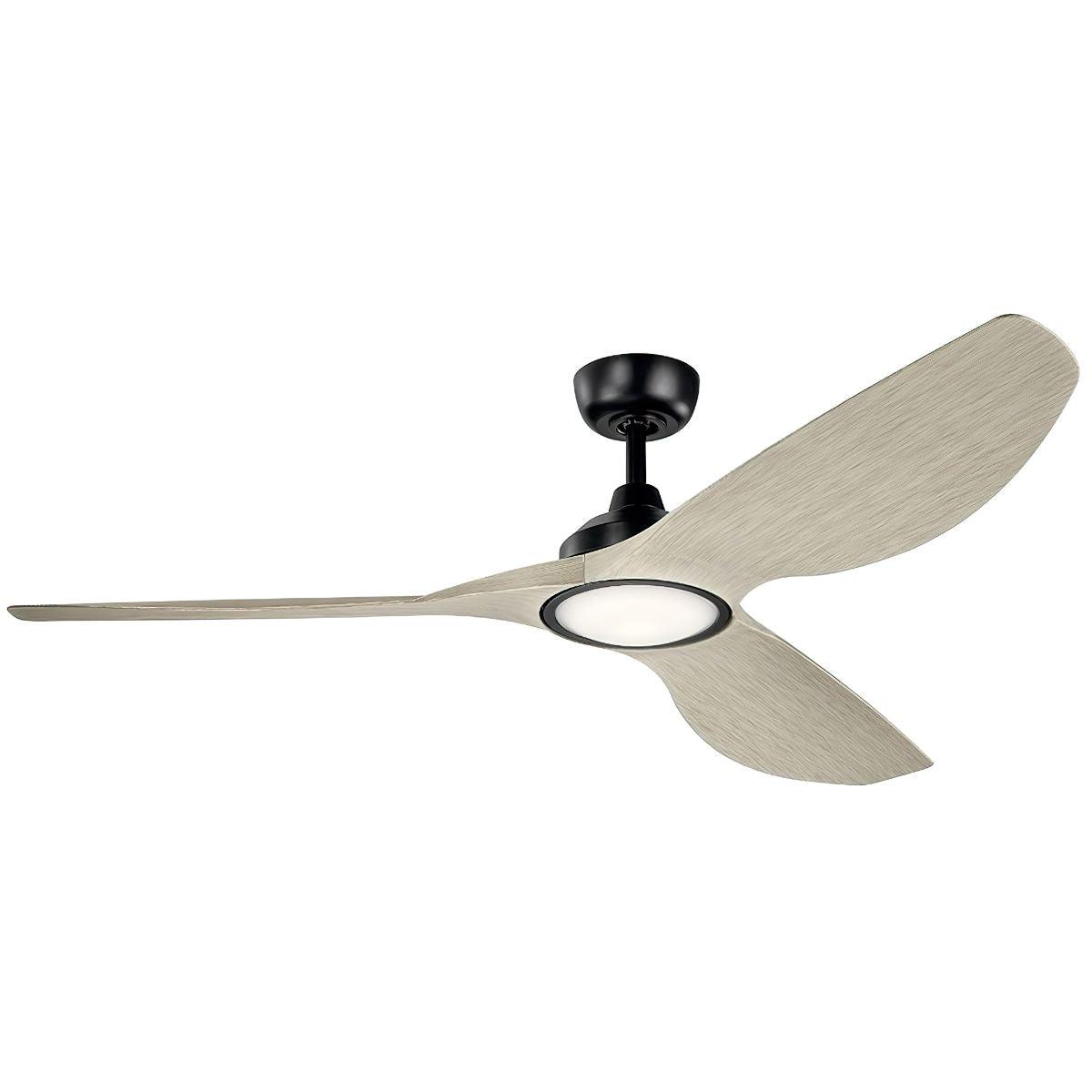 Imari 65 Inch Black and White Walnut LED Propeller Ceiling Fan with Wall Control - Bees Lighting