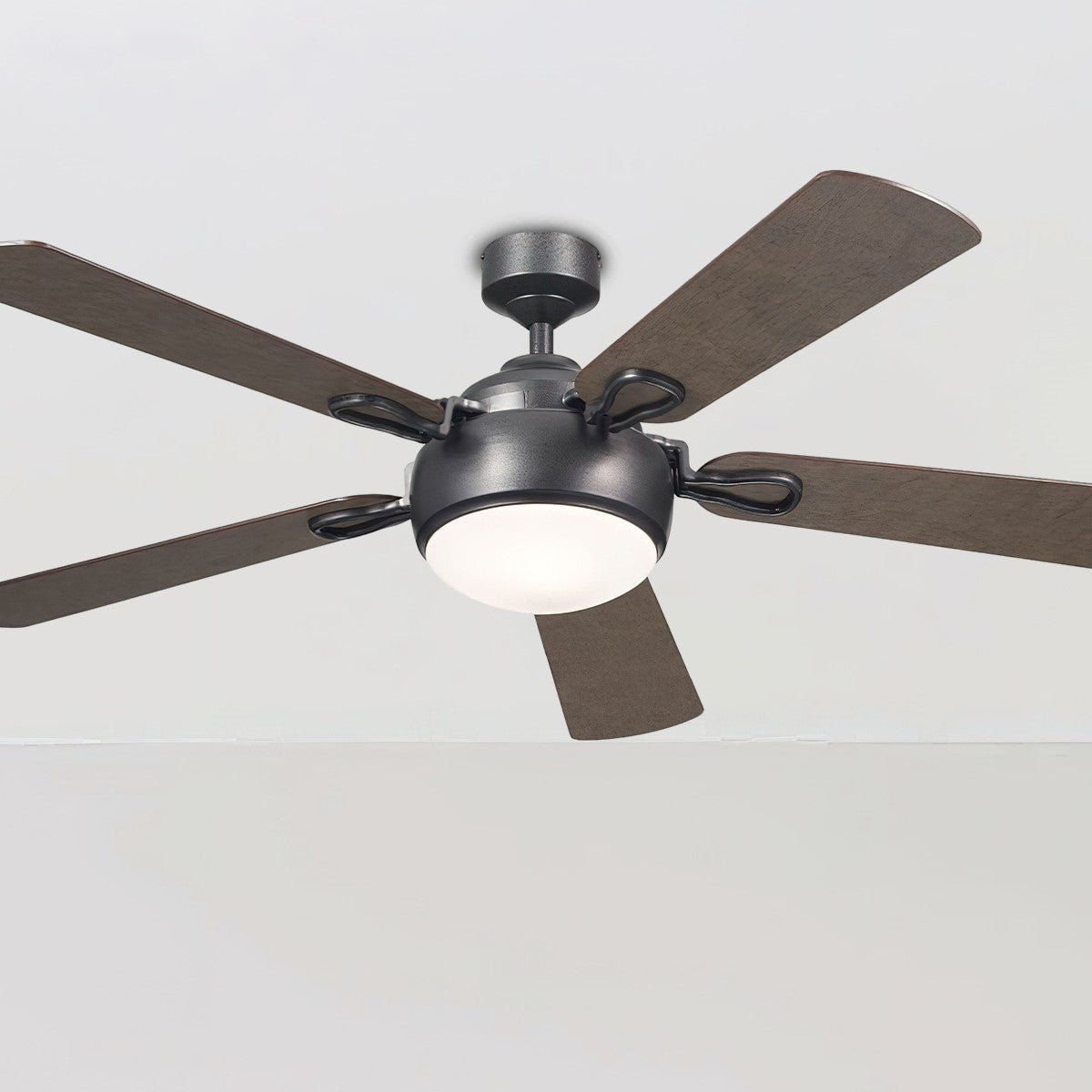 Humble 60 Inch Anvil Iron and Gray LED Ceiling Fan with Wall Control - Bees Lighting