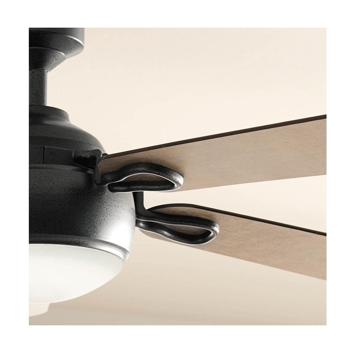 Humble 60 Inch Anvil Iron and Gray LED Ceiling Fan with Wall Control - Bees Lighting