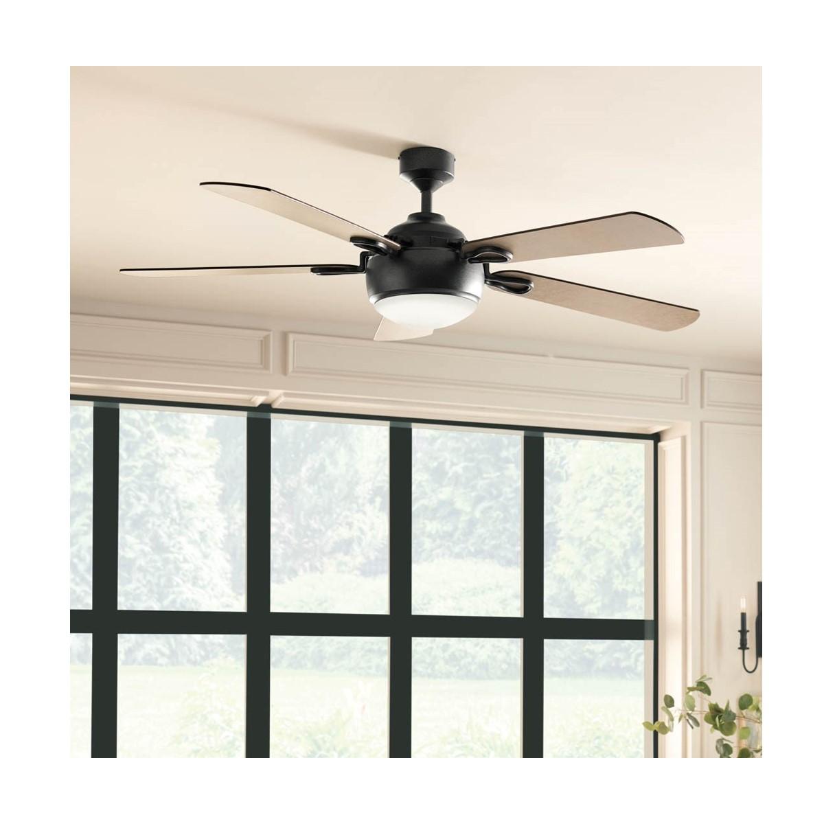 Humble 60 Inch Anvil Iron and Gray LED Ceiling Fan with Wall Control - Bees Lighting