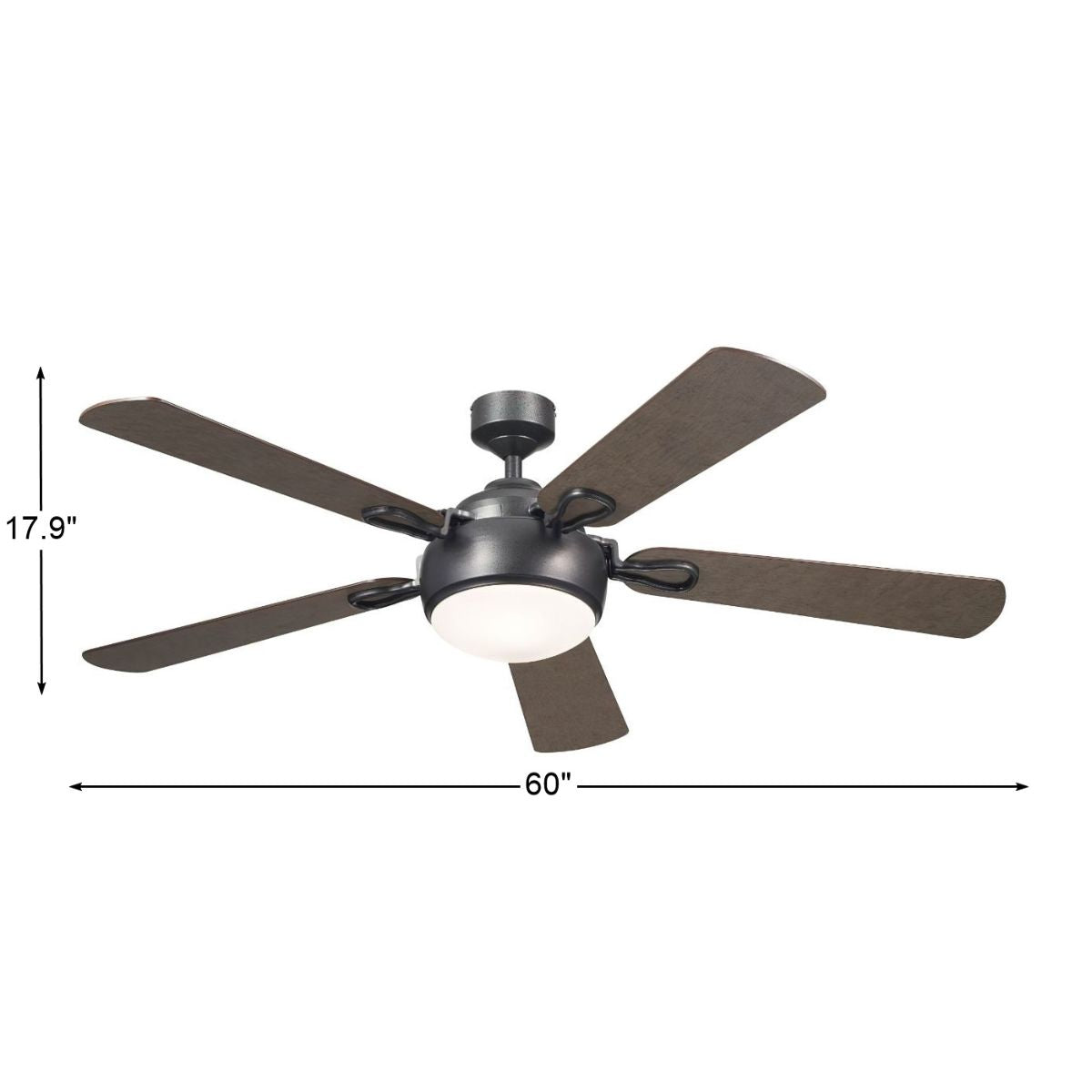 Humble 60 Inch Anvil Iron and Gray LED Ceiling Fan with Wall Control - Bees Lighting