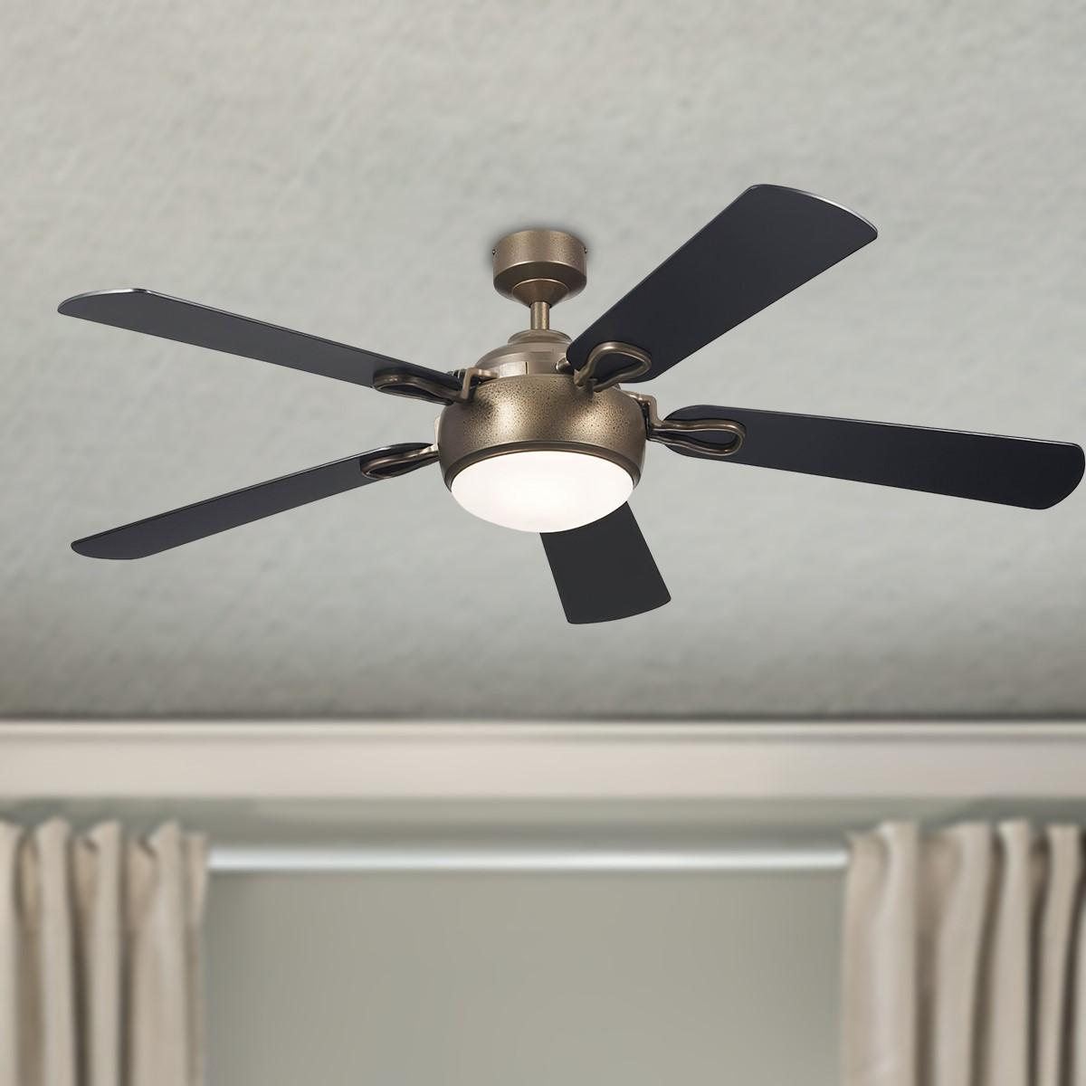 Humble 60 Inch Bronze and Black LED Ceiling Fan with Wall Control - Bees Lighting