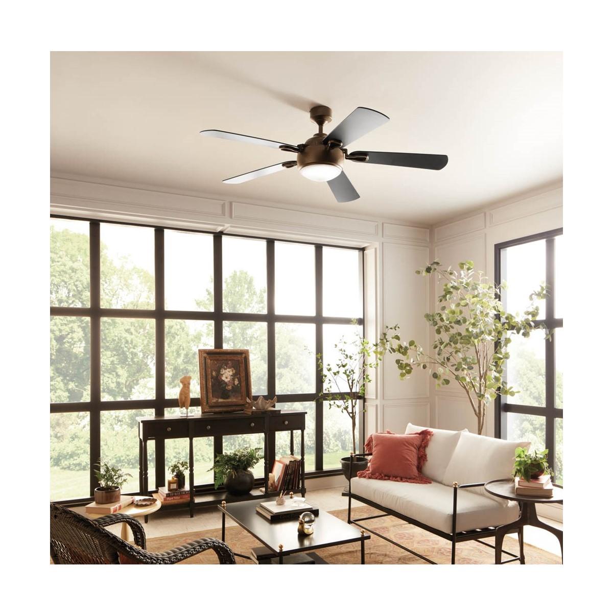 Humble 60 Inch Bronze and Black LED Ceiling Fan with Wall Control - Bees Lighting