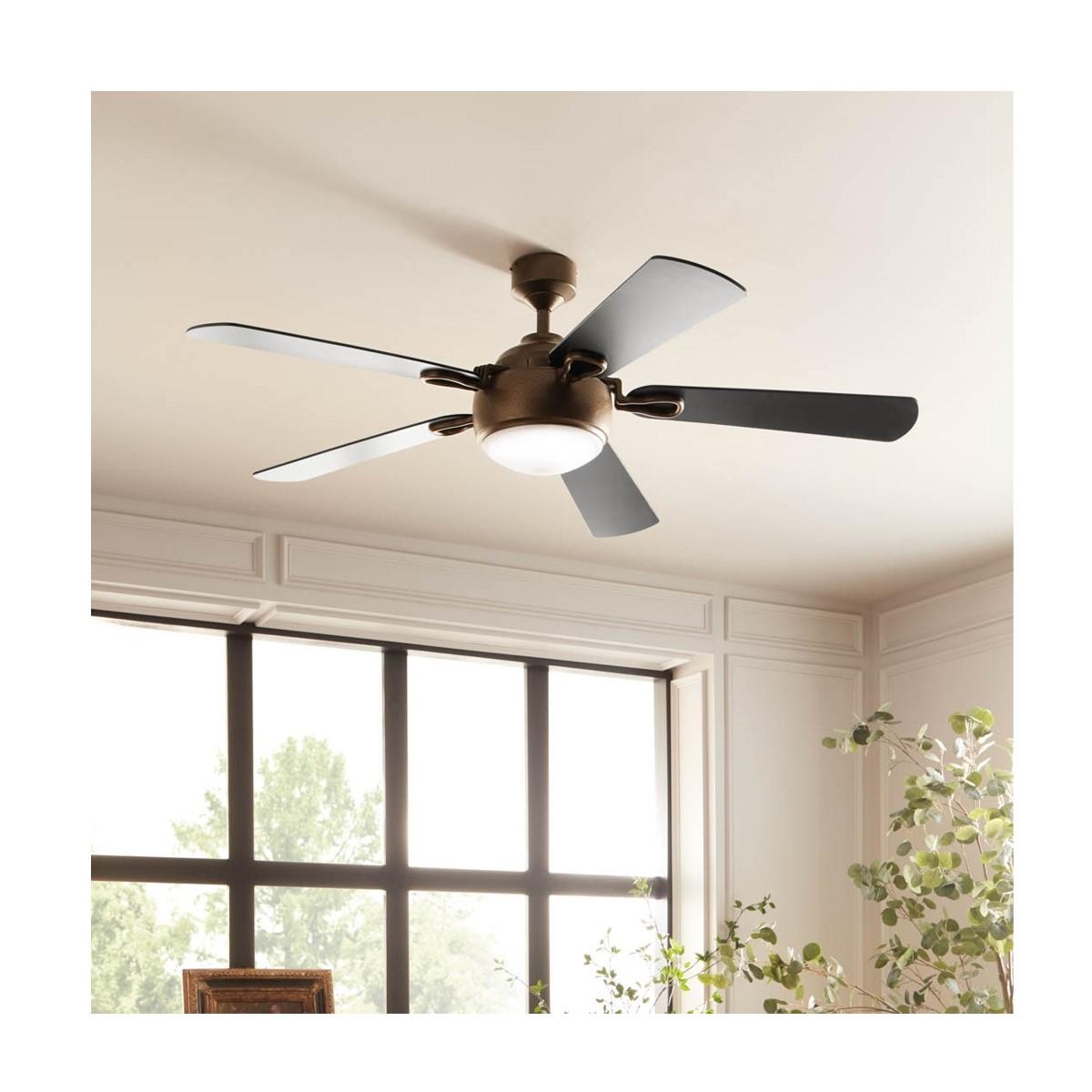 Humble 60 Inch Bronze and Black LED Ceiling Fan with Wall Control - Bees Lighting