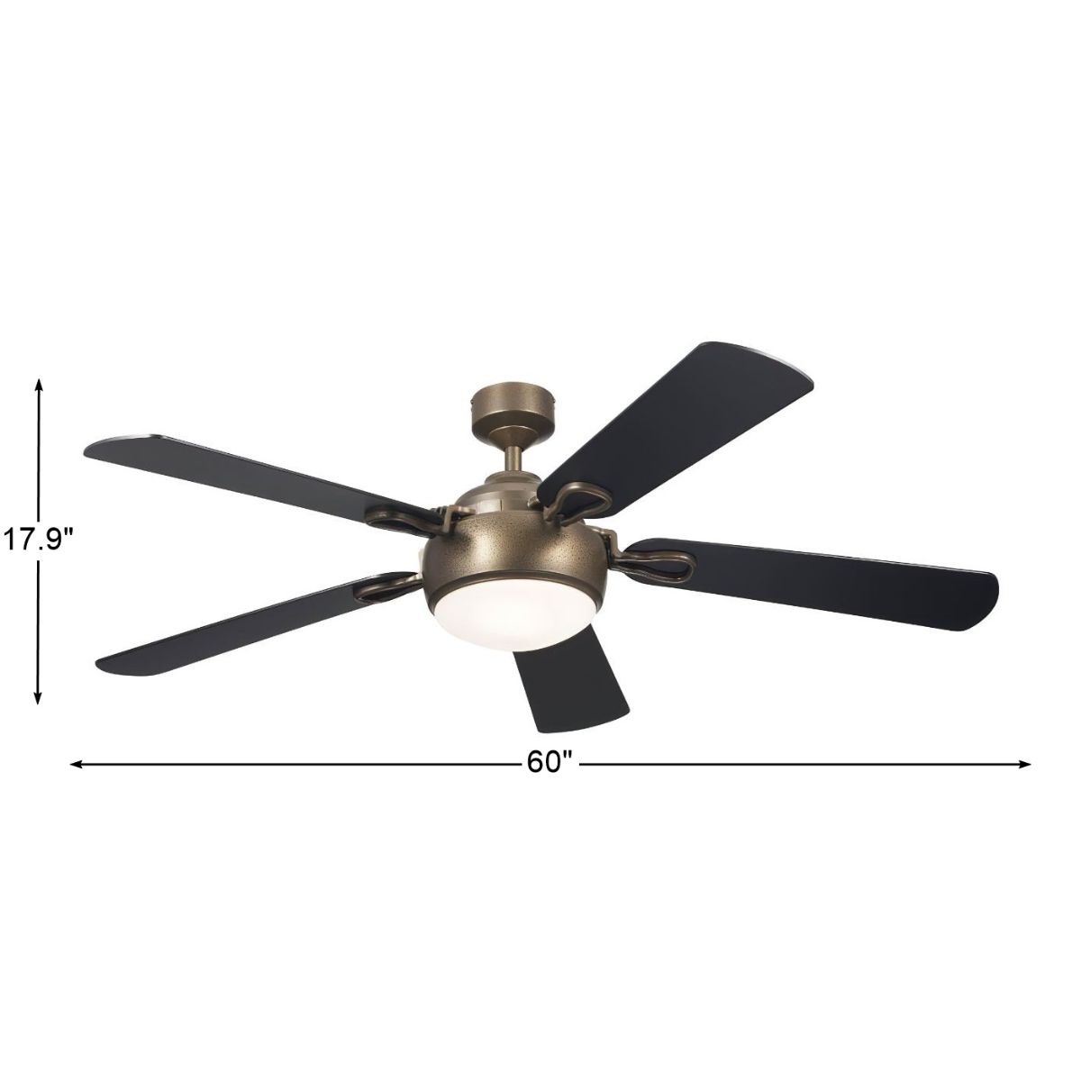 Humble 60 Inch Bronze and Black LED Ceiling Fan with Wall Control - Bees Lighting