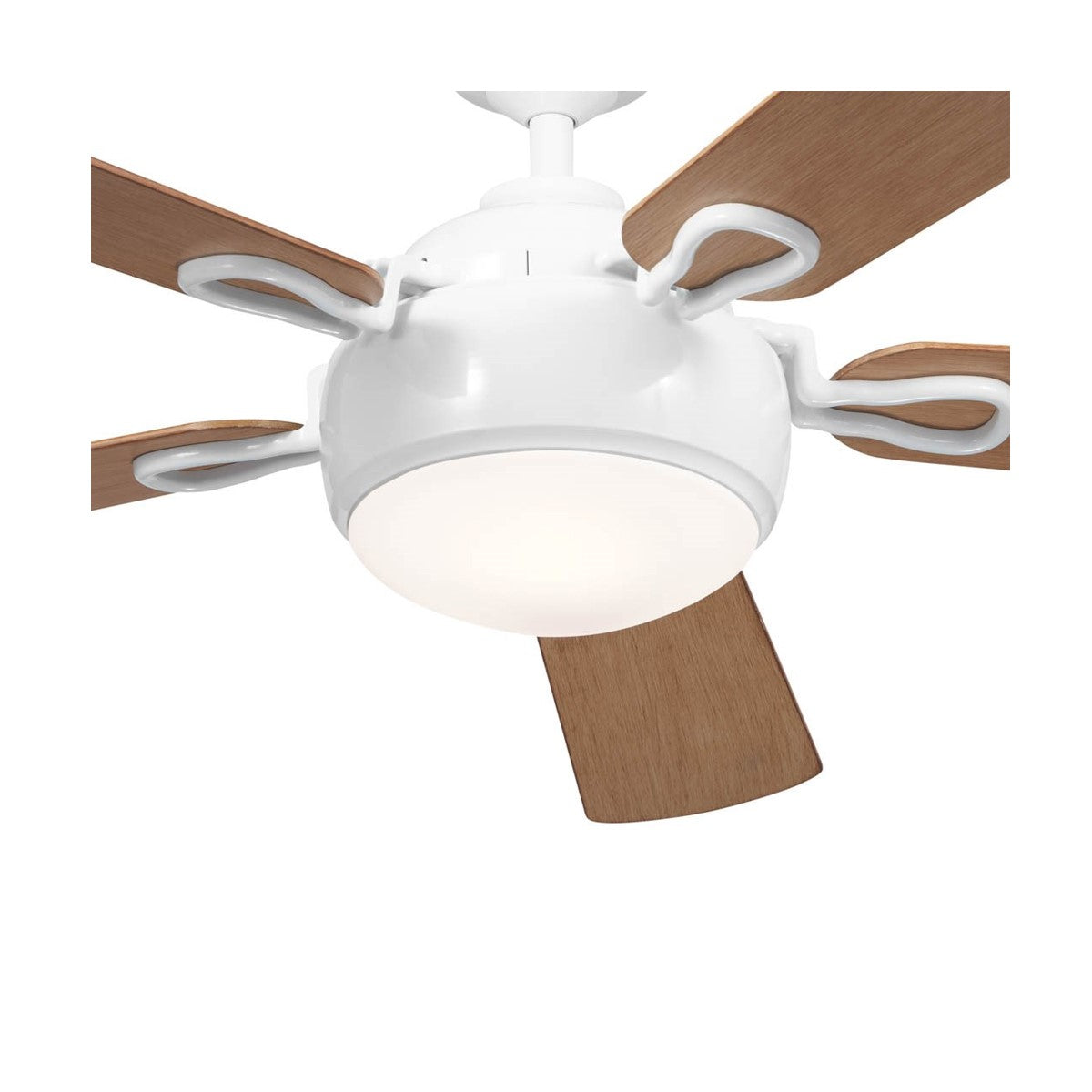 Humble 60 Inch White and Maple LED Ceiling Fan with Wall Control - Bees Lighting