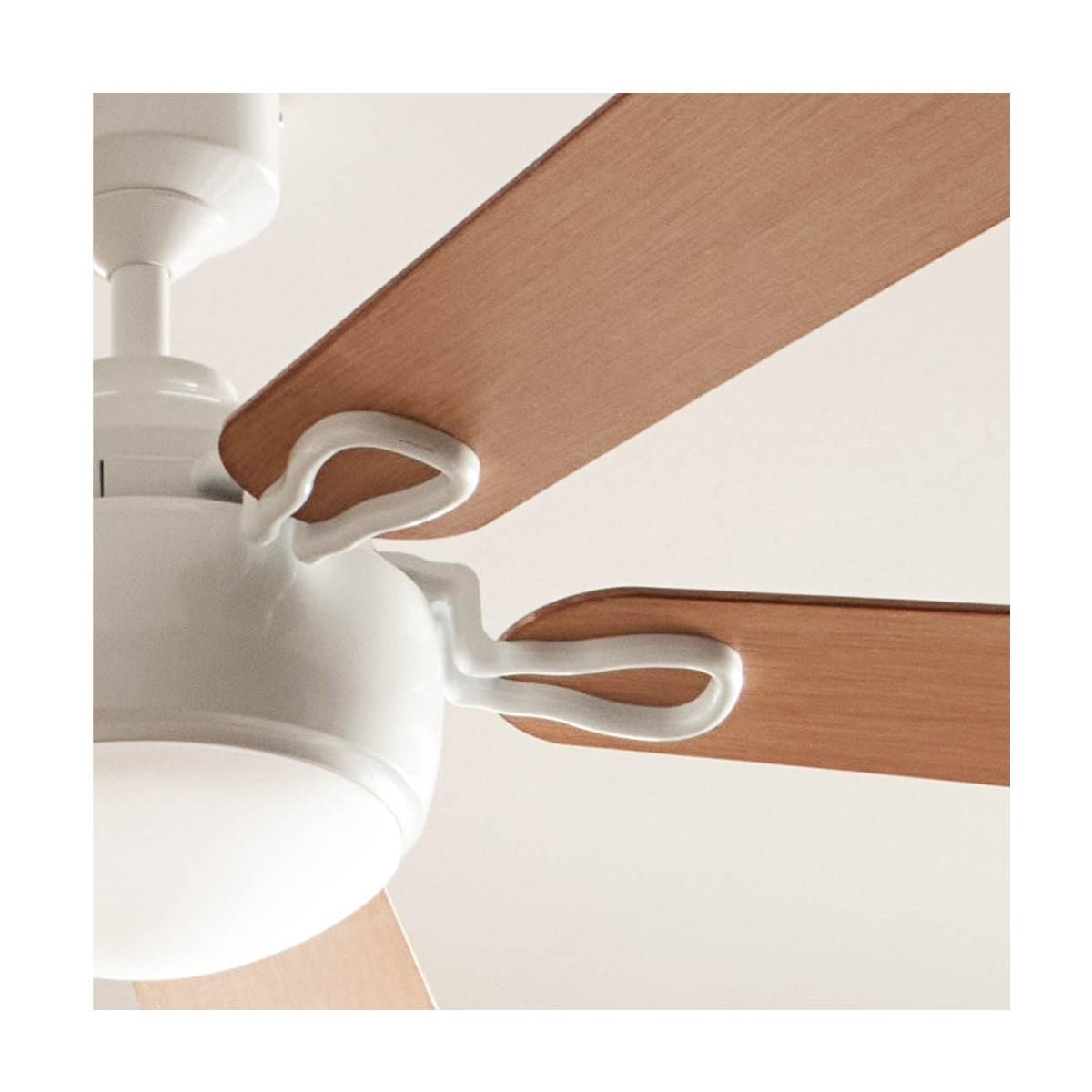 Humble 60 Inch White and Maple LED Ceiling Fan with Wall Control - Bees Lighting