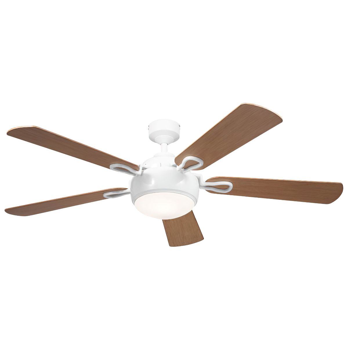 Humble 60 Inch White and Maple LED Ceiling Fan with Wall Control - Bees Lighting