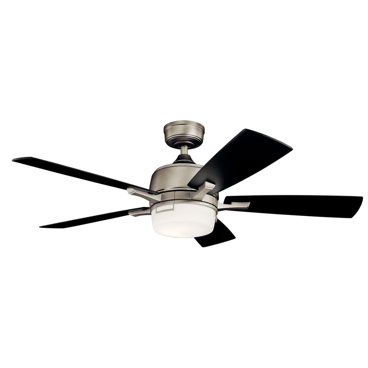 Leeds 52 Inch Brushed Nickel LED Ceiling Fan with Wall Control - Bees Lighting