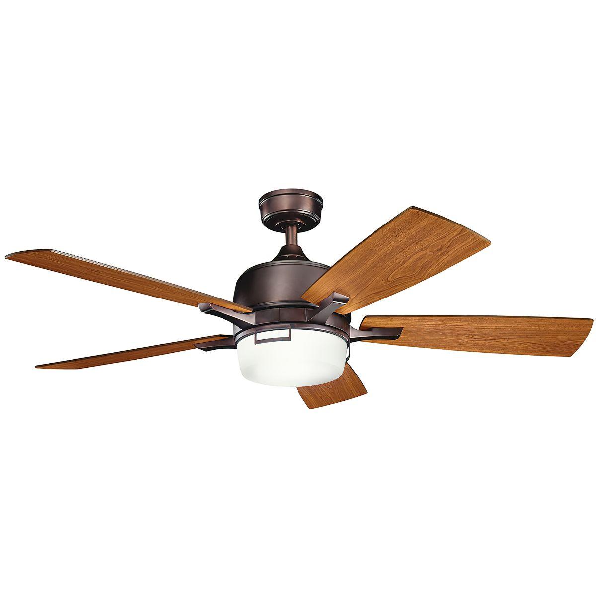 Leeds 52 Inch Oil Brushed Bronze LED Ceiling Fan with Wall Control - Bees Lighting