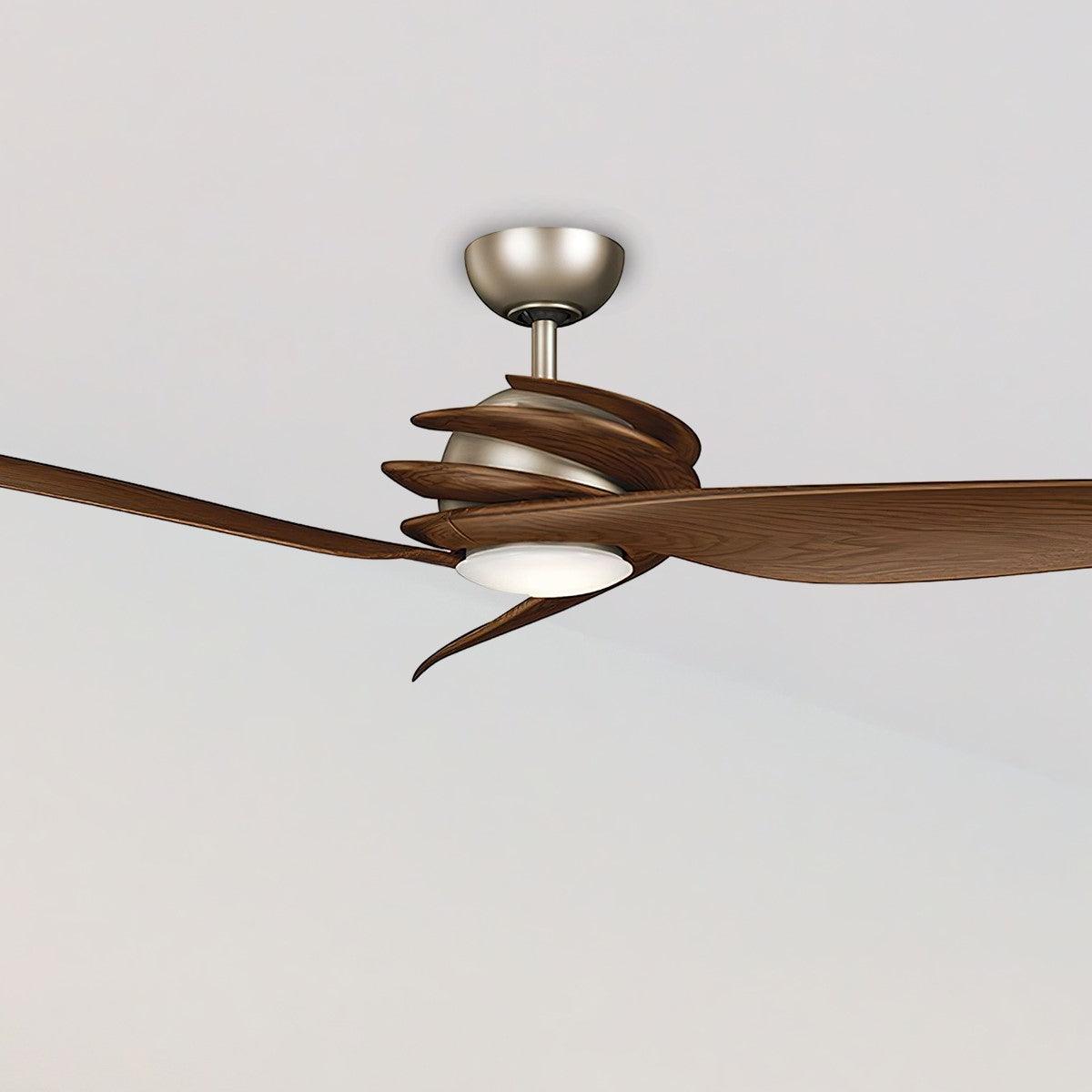 Spyra 62 Inch Modern Propeller Ceiling Fan With Light, Wall Control Included - Bees Lighting