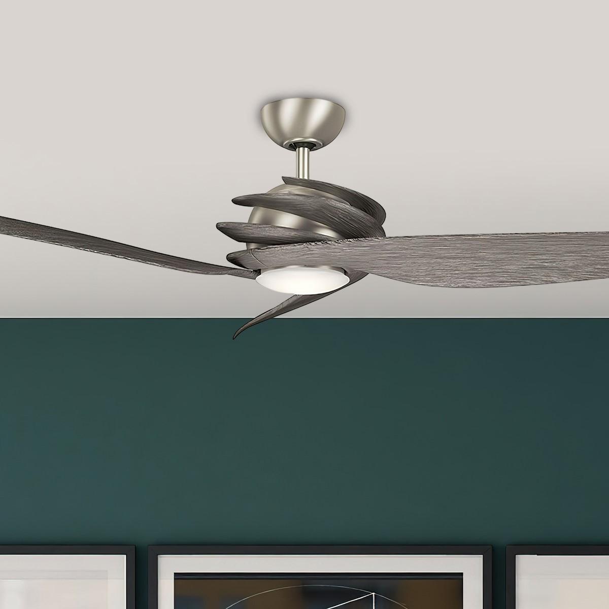 Spyra 62 Inch Modern Propeller Ceiling Fan With Light, Wall Control Included - Bees Lighting