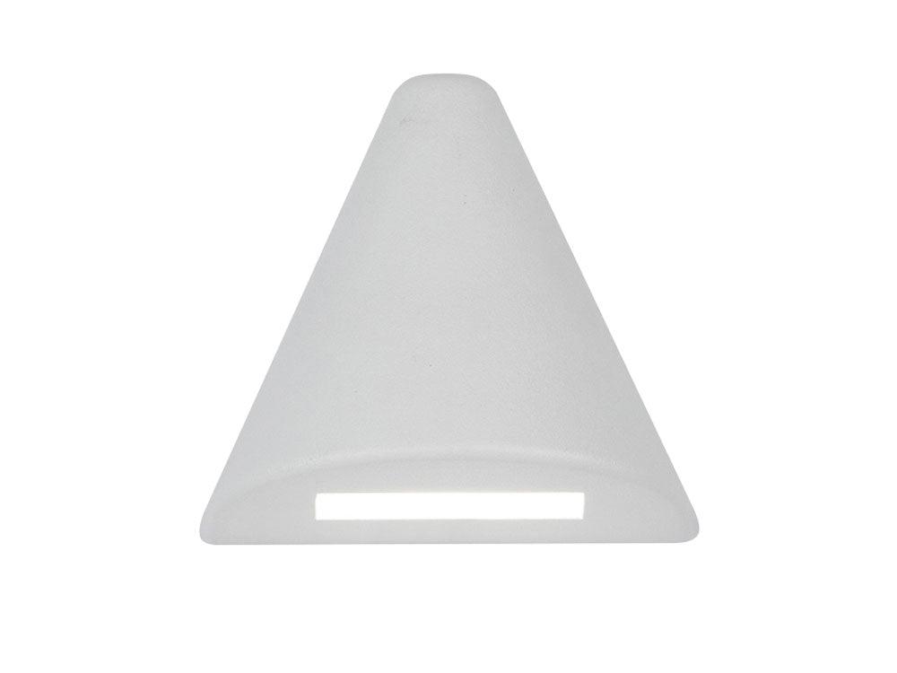 2.8W 60 Lumens LED Deck and Patio Light 2700K Triangle White on Aluminum