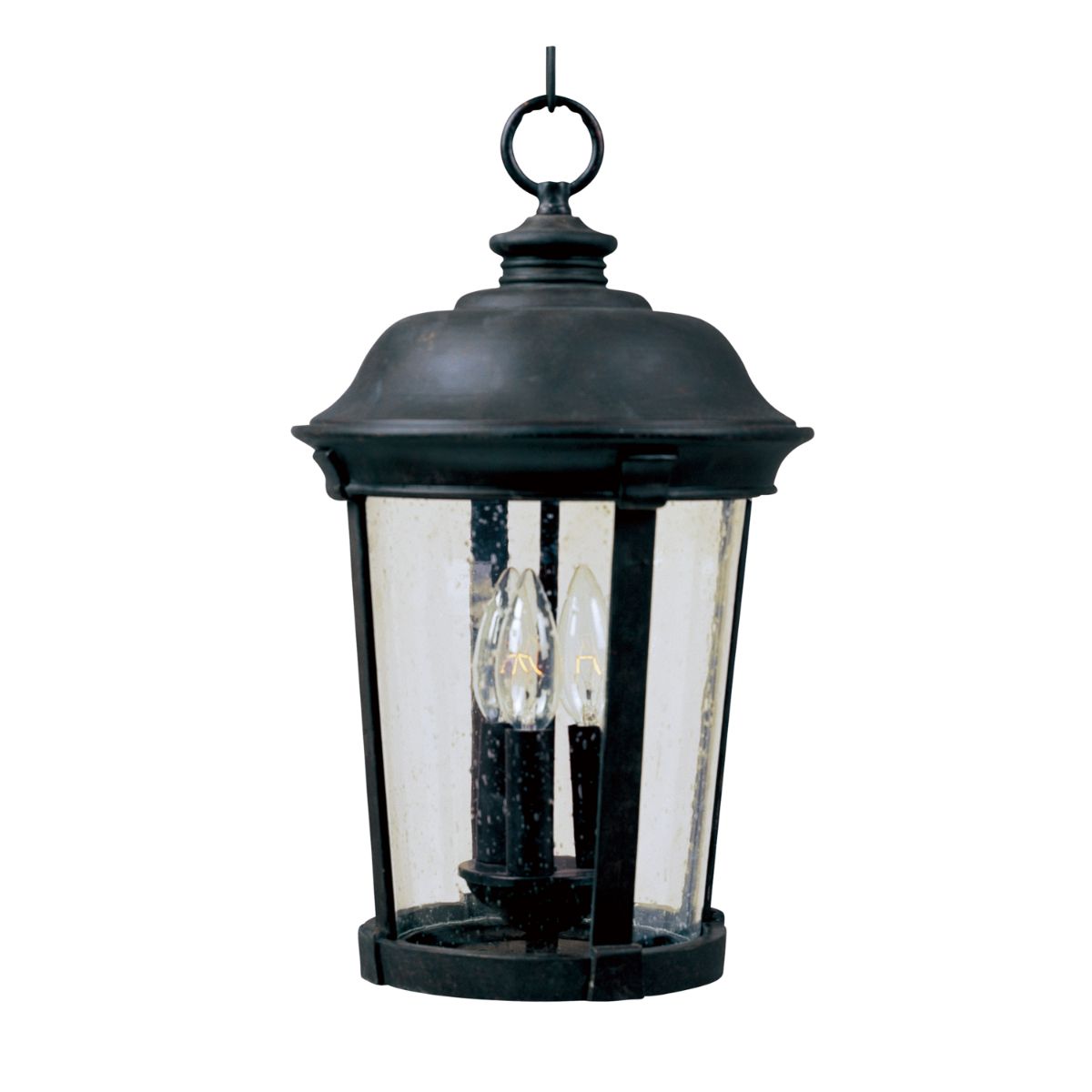 Dover DC 17 in. 3 Lights Outdoor Hanging Lantern Bronze Finish