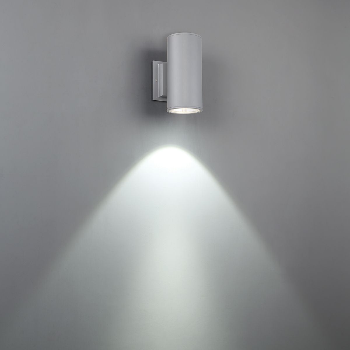 9 In 1 Light LED Outdoor Cylinder Wall Light 3000K Gray Finish