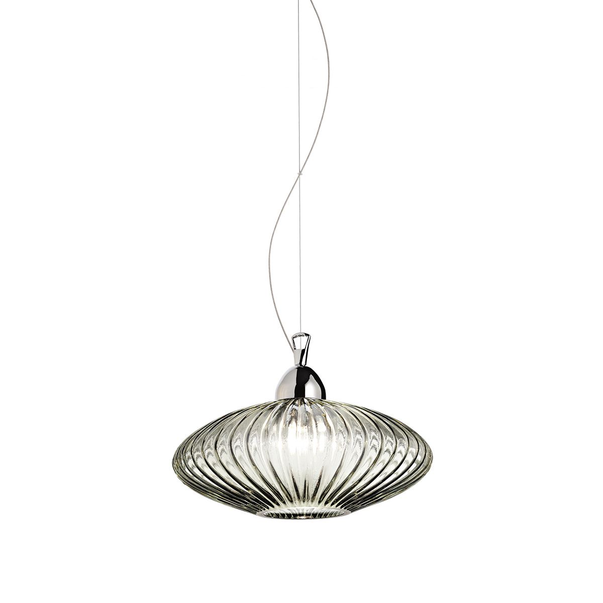 Lorella 12 in. Pendant Light Chrome Finish Smoke Shade - Bees Lighting