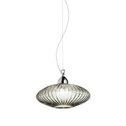 Lorella 12 in. Pendant Light Chrome Finish Smoke Shade - Bees Lighting