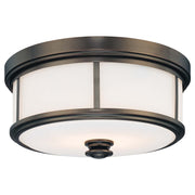 Harbour Point 14" 2-Light Flush Mount, Harvard Court Bronze Finish - Bees Lighting