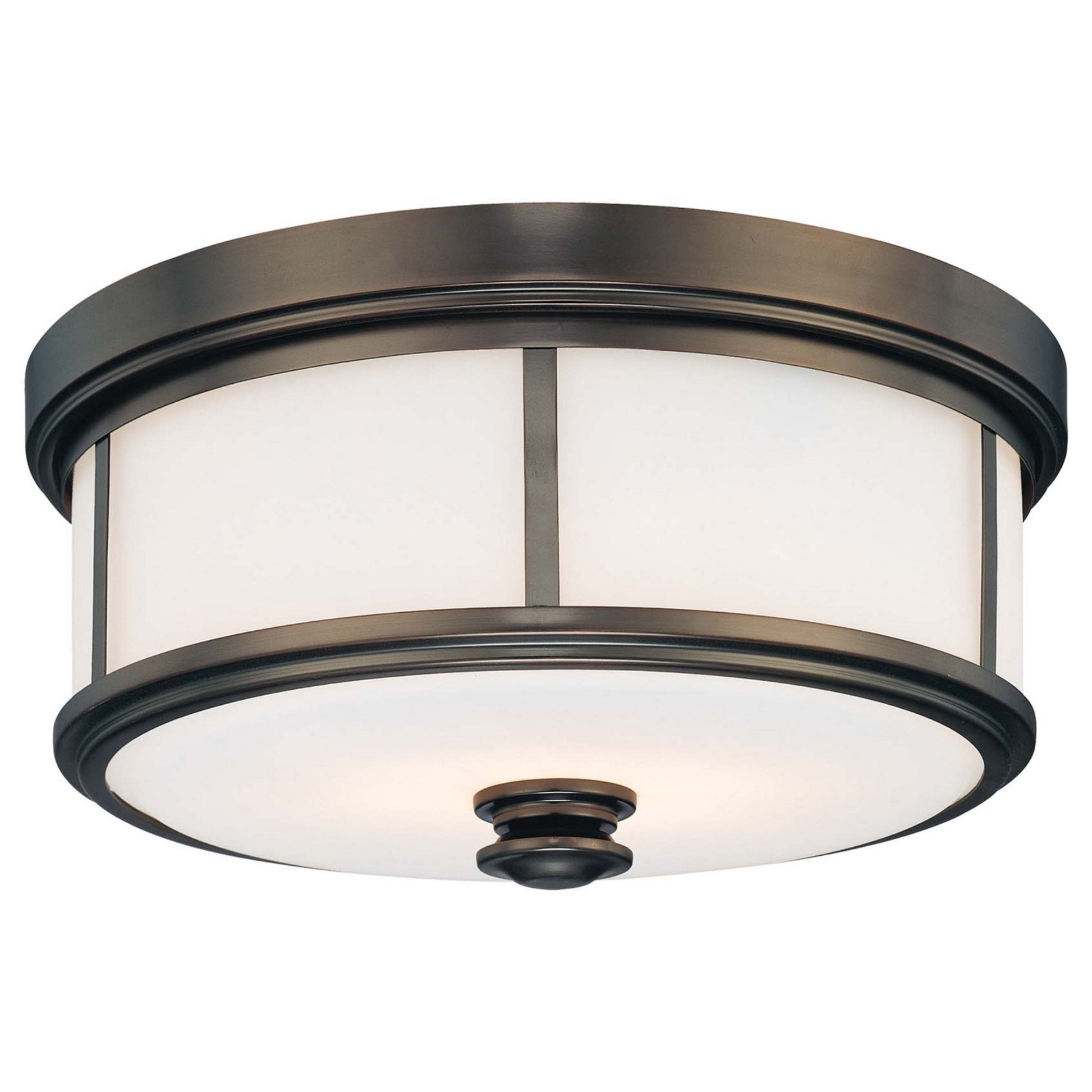 Harbour Point 14" 2-Light Flush Mount, Harvard Court Bronze Finish - Bees Lighting