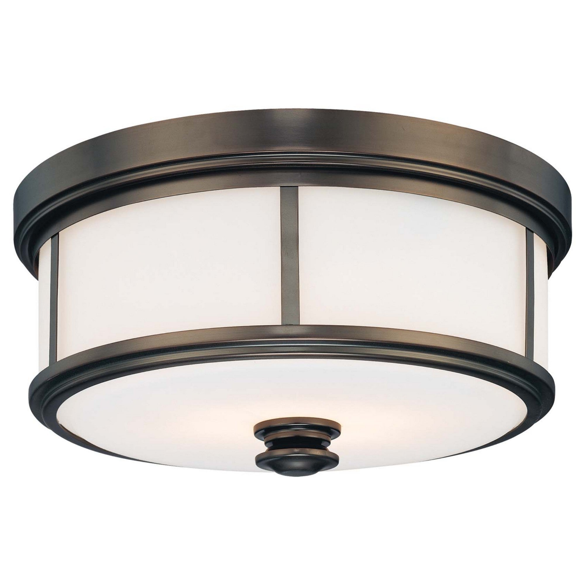 Harbour Point 14" 2-Light Flush Mount, Harvard Court Bronze Finish - Bees Lighting