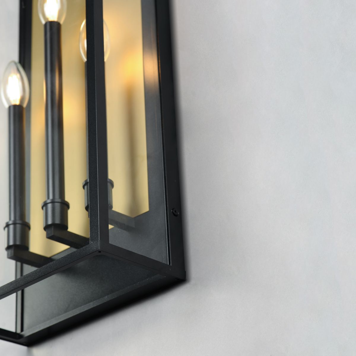 Manchester 30 in. 3 Lights Outdoor Wall Sconce Black Finish - Bees Lighting