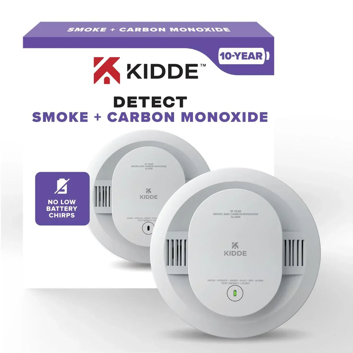 Kidde Detect 21031514 30CUD10 Smoke & CO Detector, 10-Year Battery ...