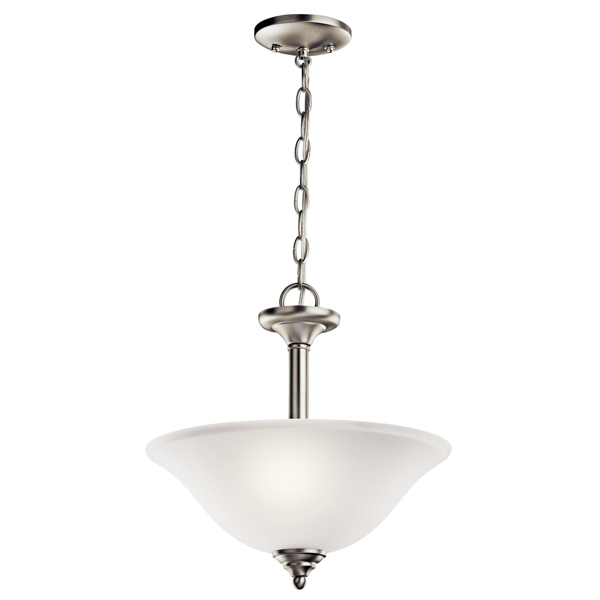 Wynberg 15" 2-Light Pendant, Brushed Nickel Finish - Bees Lighting