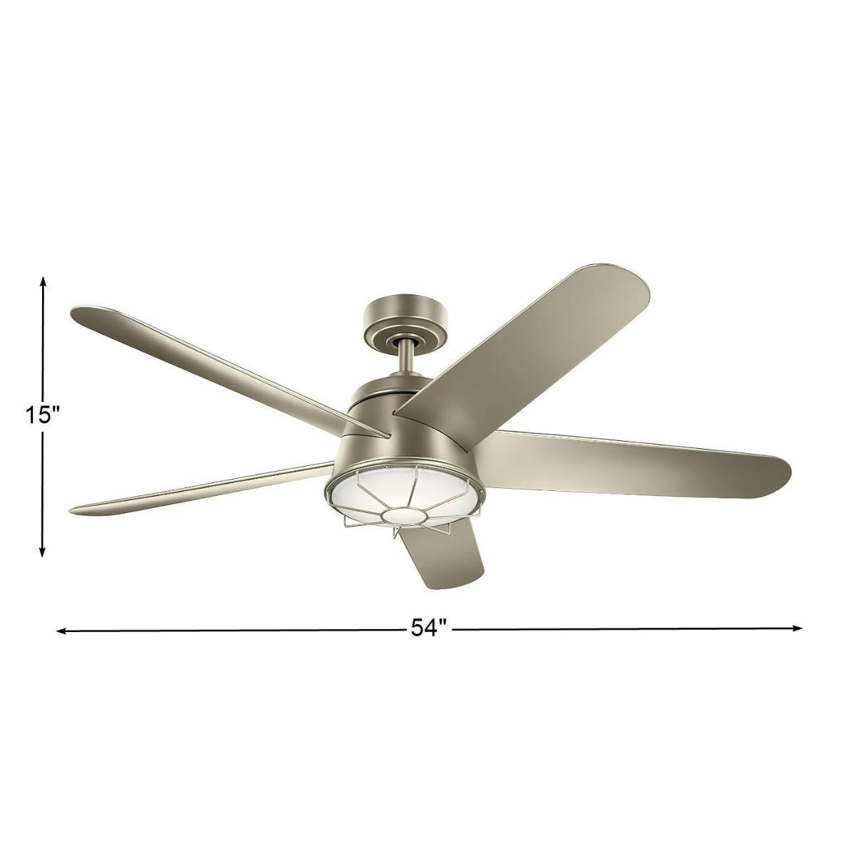 Daya 54 Inch Modern Caged Outdoor Ceiling Fan With Light And Remote