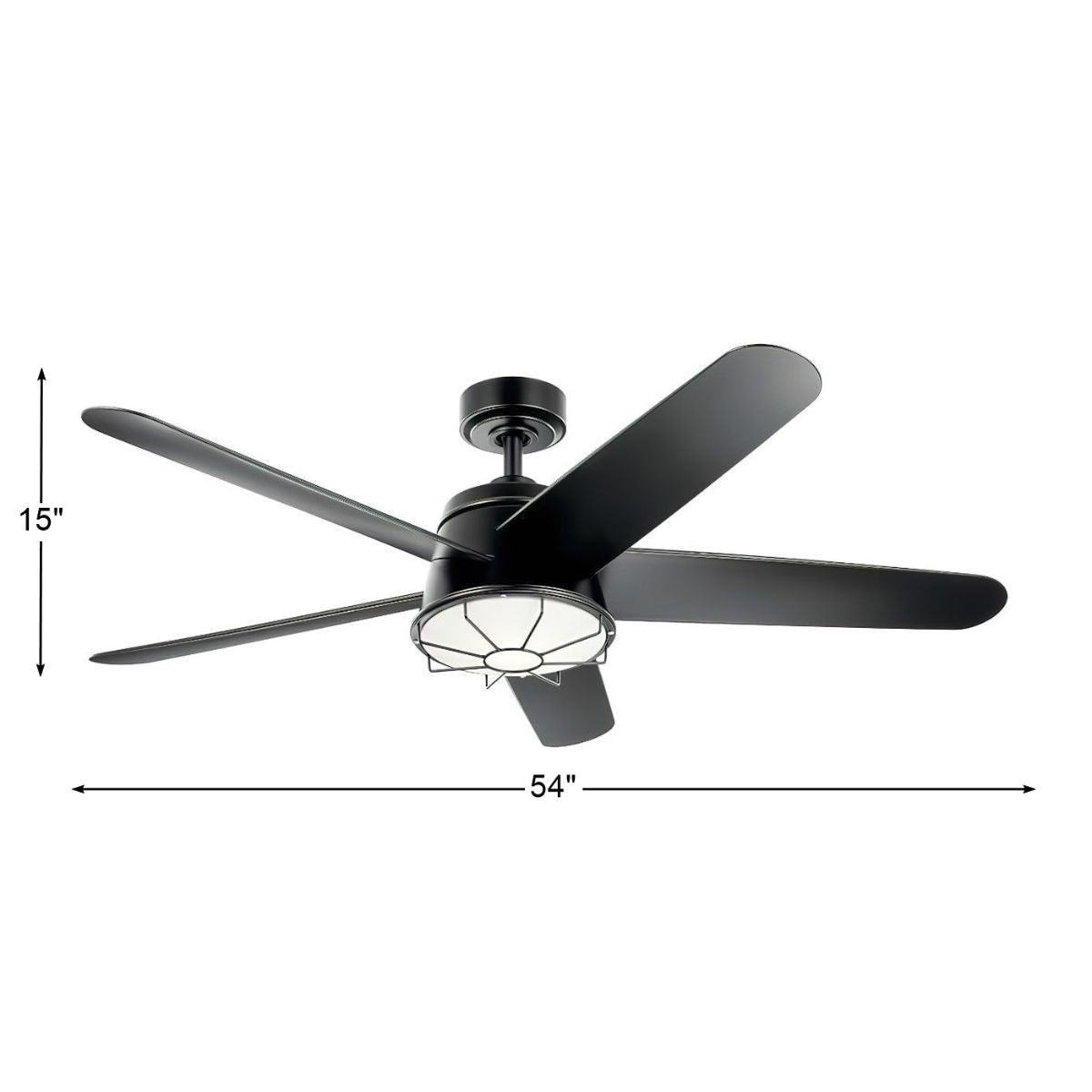 Daya 54 Inch Modern Caged Outdoor Ceiling Fan With Light And Remote
