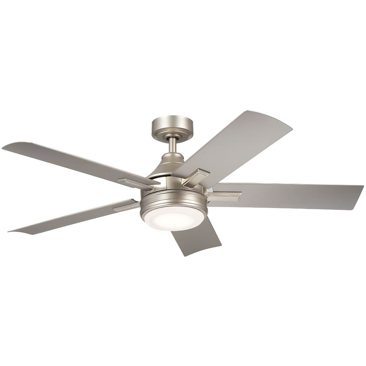 Tide 52 Inch Brushed Nickel LED Damp Rated Ceiling Fan with Remote - Bees Lighting
