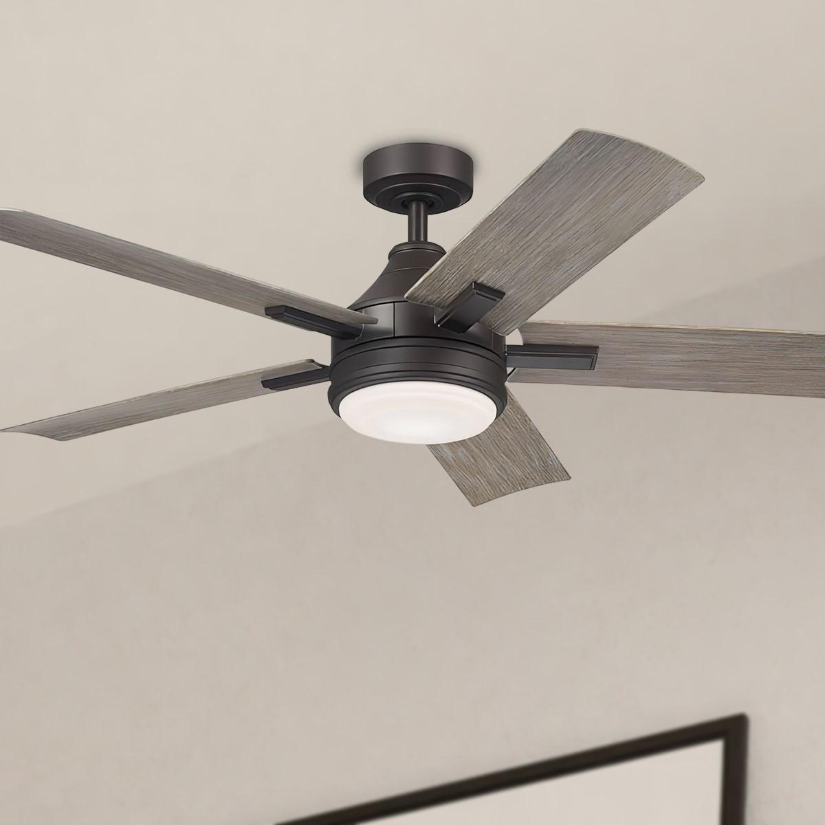 Tide 52 Inch Olde Bronze LED Damp Rated Ceiling Fan with Remote - Bees Lighting