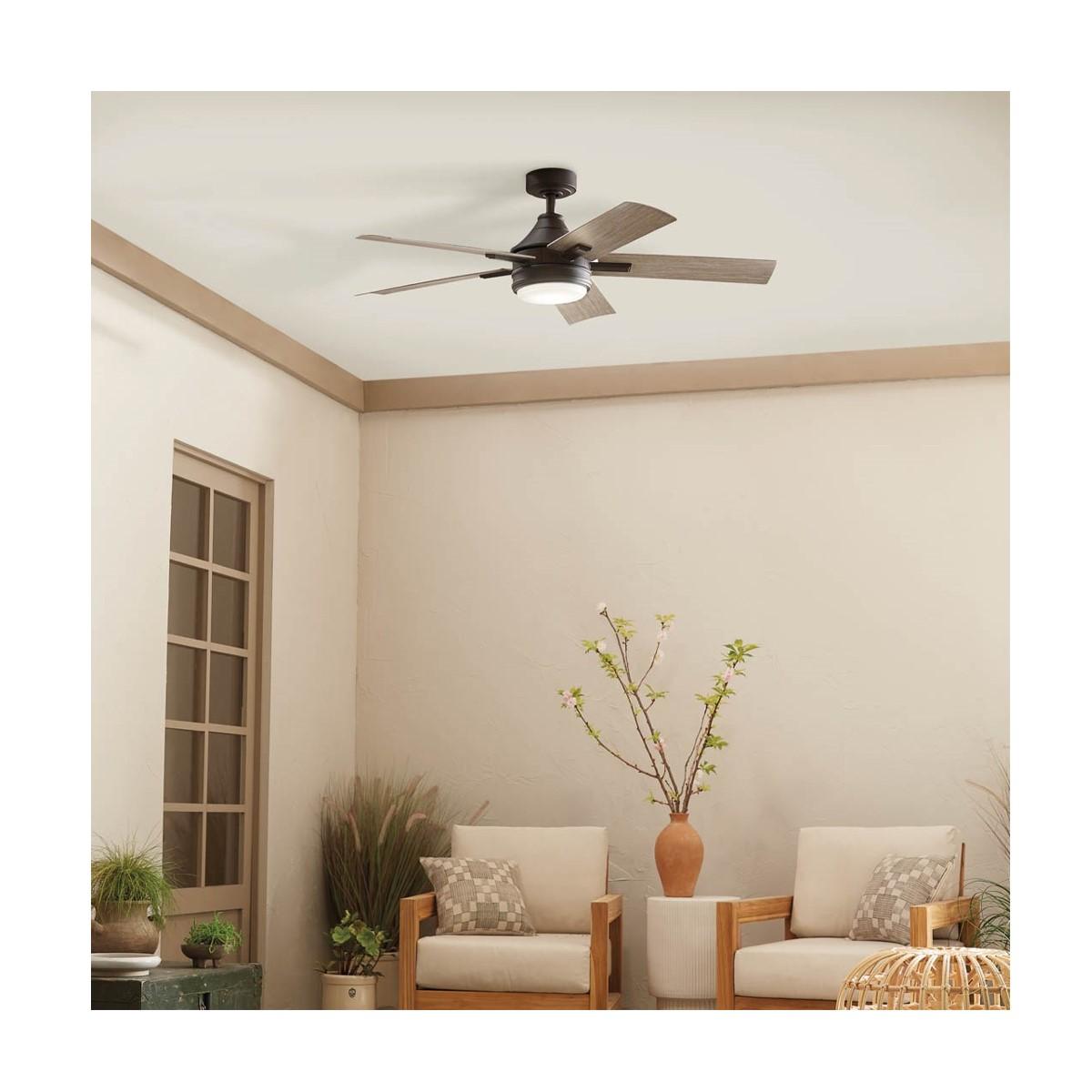 Tide 52 Inch Indoor/Outdoor Ceiling Fan With Light And Remote - Bees Lighting