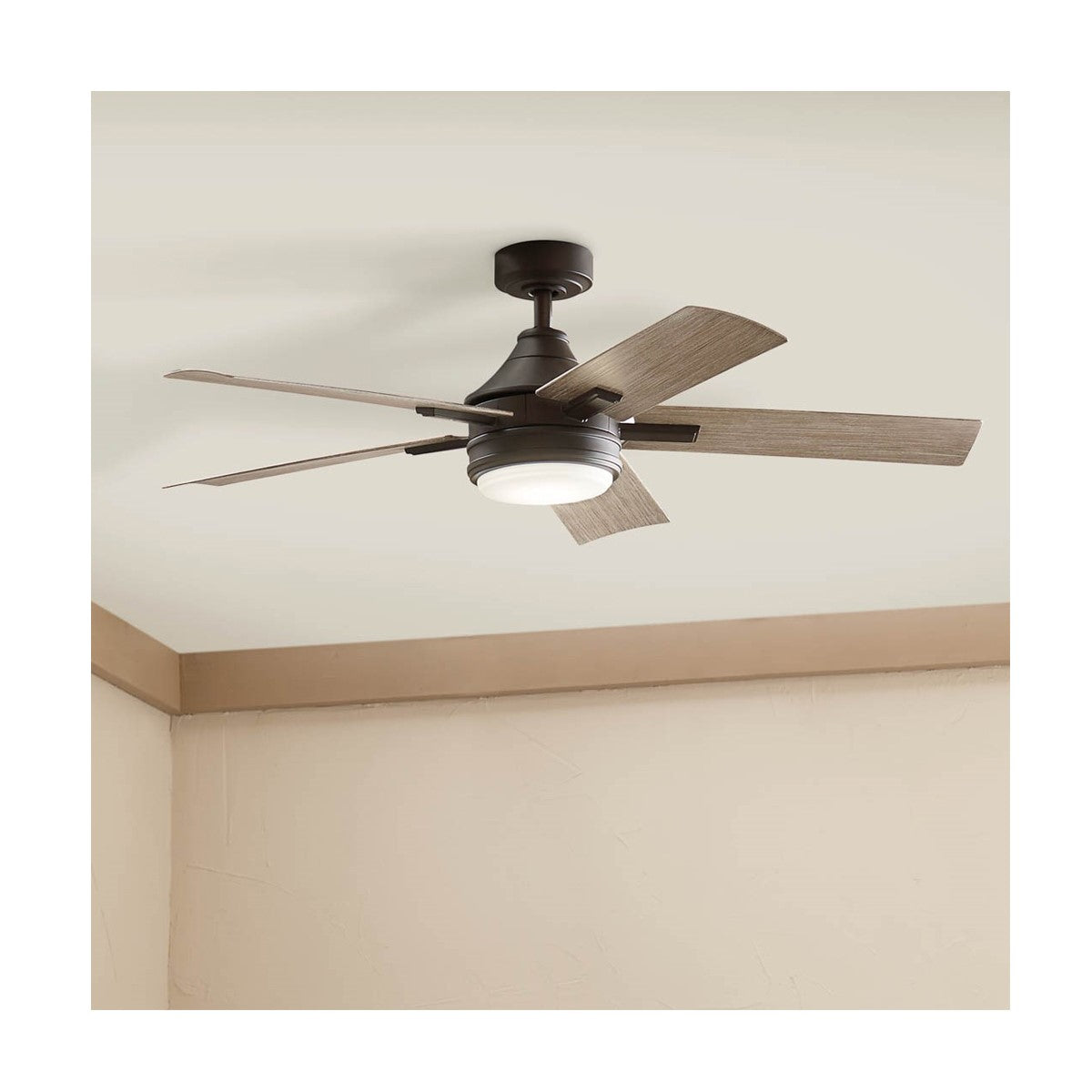 Tide 52 Inch Olde Bronze LED Damp Rated Ceiling Fan with Remote - Bees Lighting