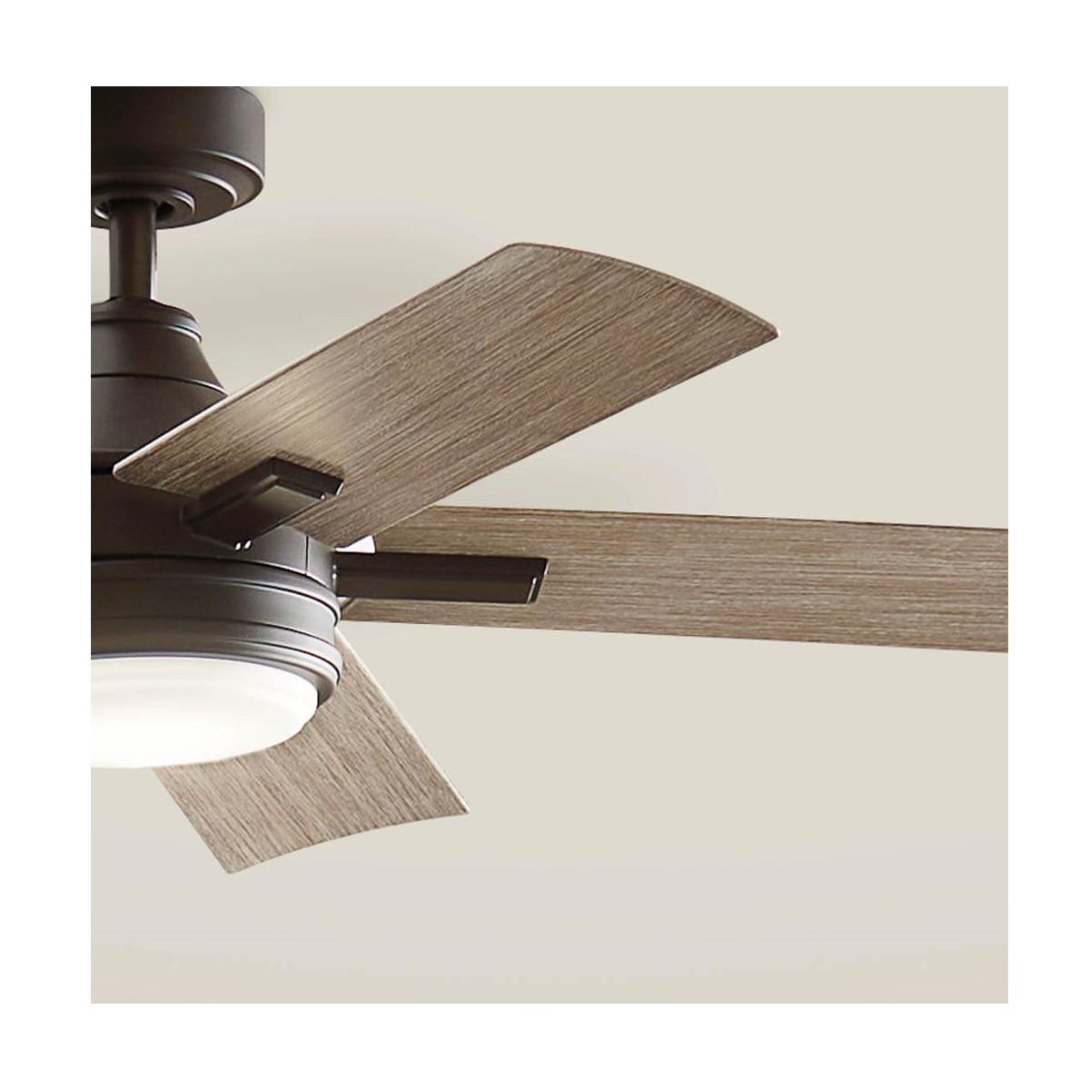 Tide 52 Inch Olde Bronze LED Damp Rated Ceiling Fan with Remote - Bees Lighting