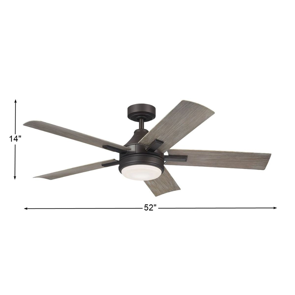 Tide 52 Inch Indoor/Outdoor Ceiling Fan With Light And Remote - Bees Lighting