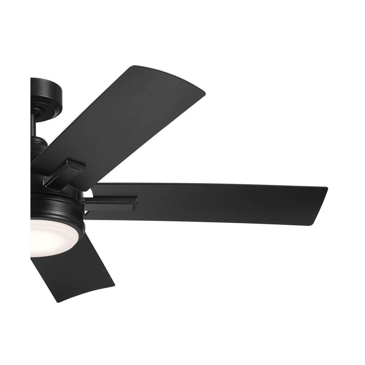 Tide 52 Inch Satin Black LED Damp Rated Ceiling Fan with Remote - Bees Lighting