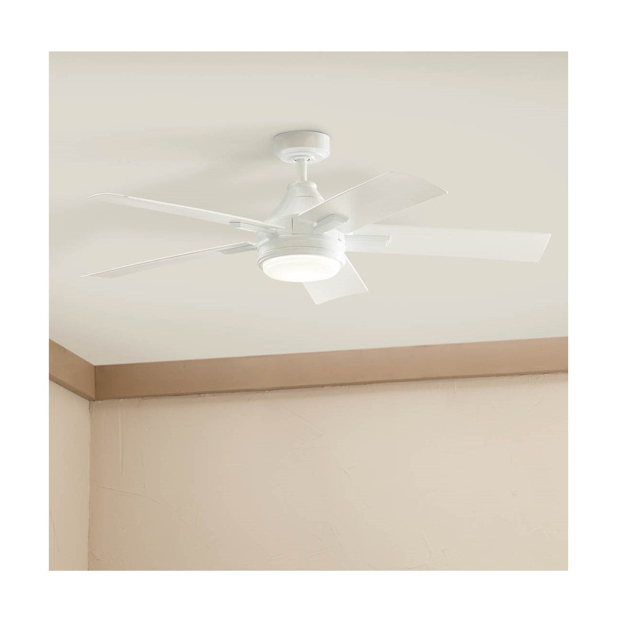 Tide 52 Inch White LED Damp Rated Ceiling Fan with Remote - Bees Lighting