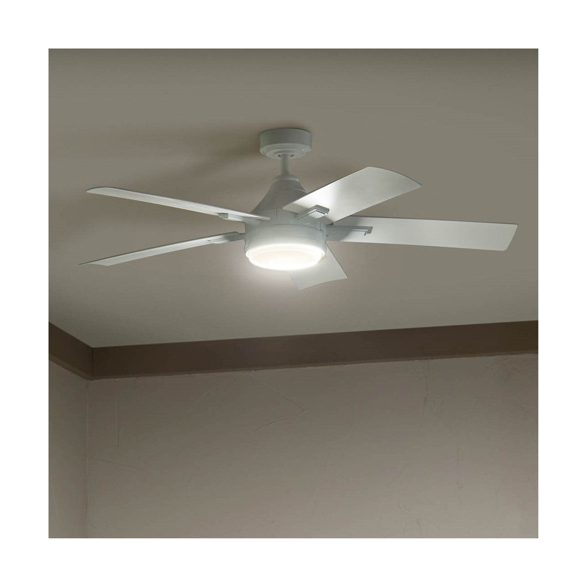 Tide 52 Inch White LED Damp Rated Ceiling Fan with Remote - Bees Lighting