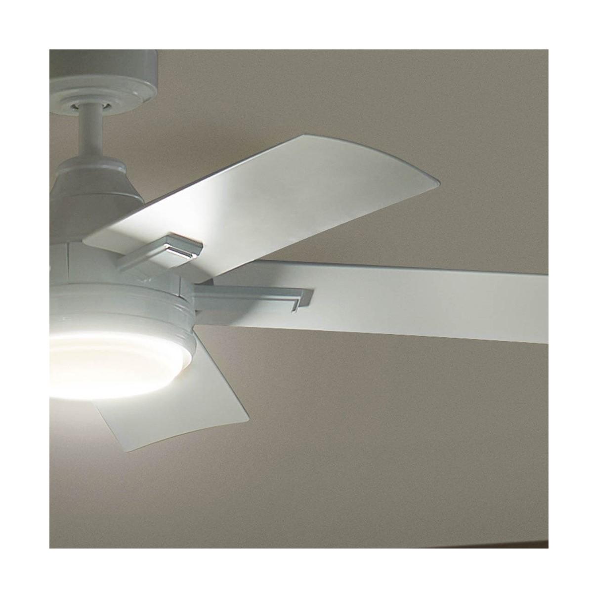 Tide 52 Inch White LED Damp Rated Ceiling Fan with Remote - Bees Lighting
