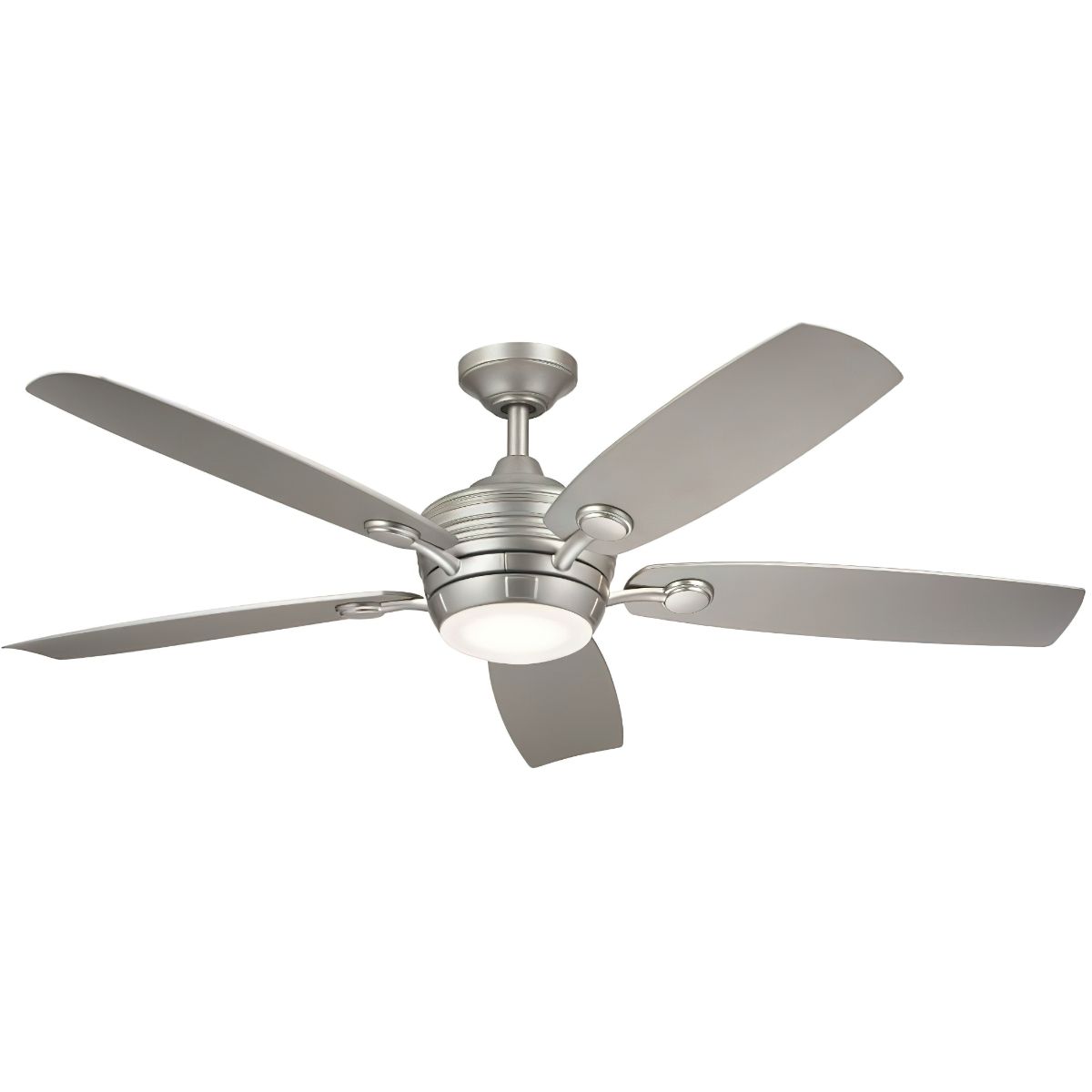 Tranquil 56 Inch Brushed Nickel LED Damp Rated Ceiling Fan with Remote - Bees Lighting