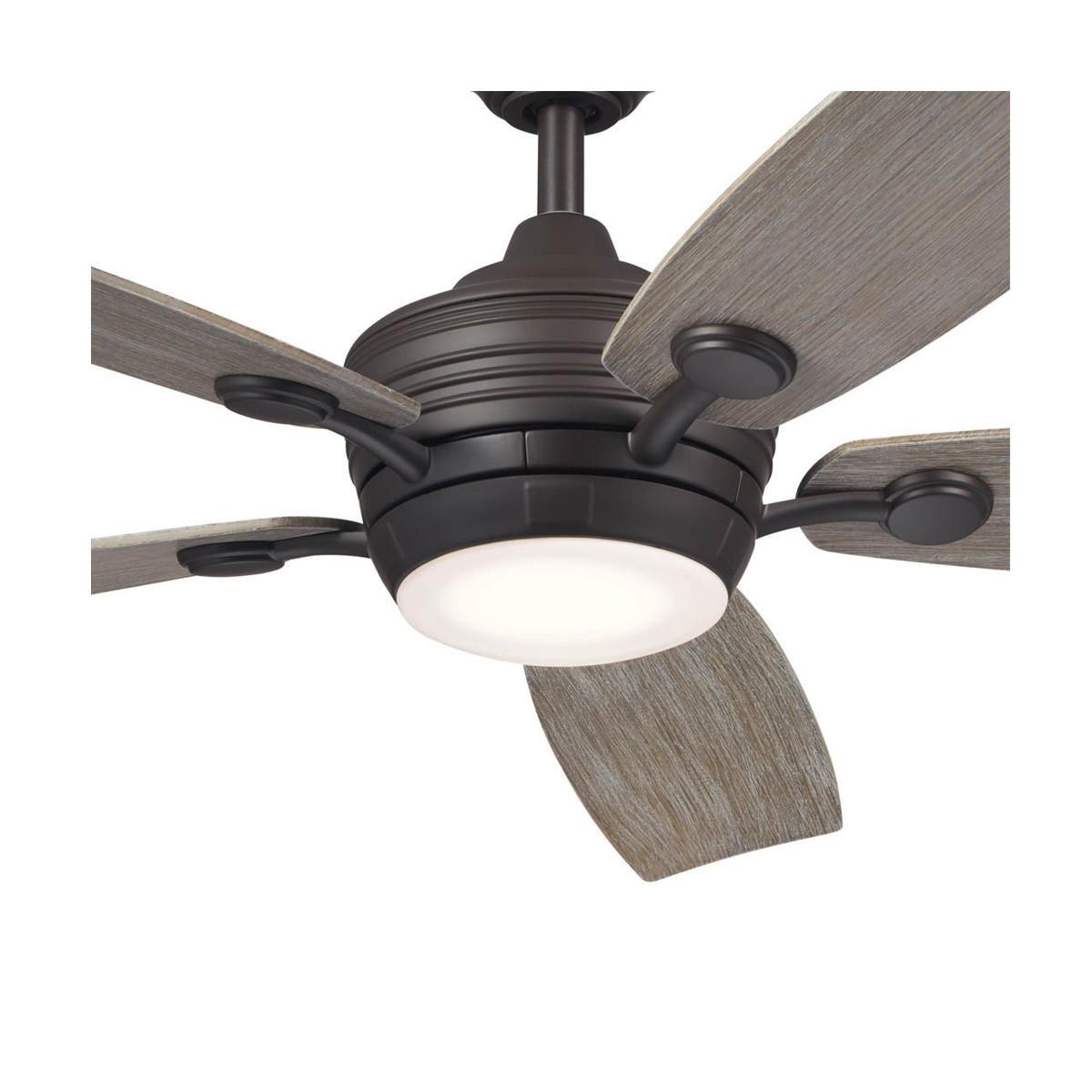 Tranquil 56 Inch Olde Bronze LED Damp Rated Ceiling Fan with Remote - Bees Lighting