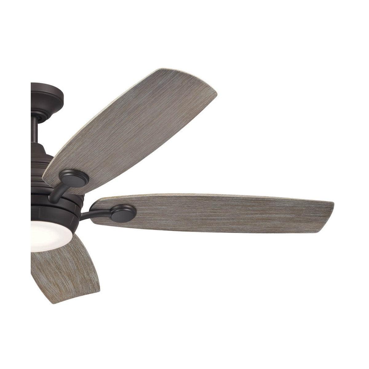 Tranquil 56 Inch Olde Bronze LED Damp Rated Ceiling Fan with Remote - Bees Lighting